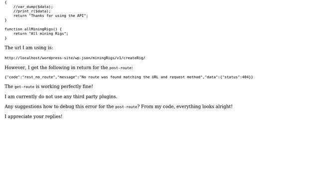 Wordpress: "rest_no_route" - Debug error смотреть онлайн
