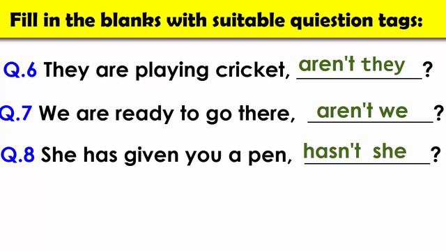 question tag quiz with answer (15 question ) смотреть онлайн
