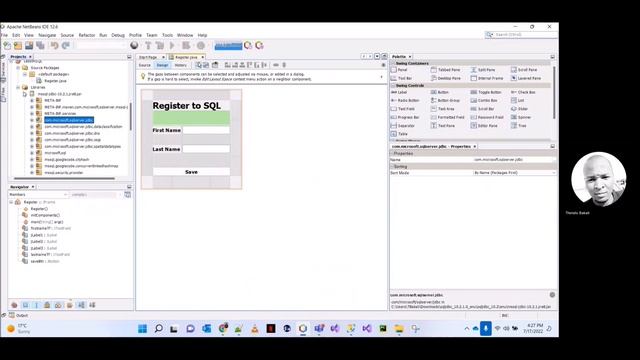 How to Save Data into Microsoft SQL Database using Java and NetBeans смотреть онлайн