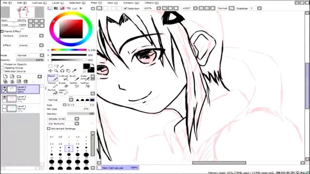 рисуем аниме девушку / fast draw anime girl (5) смотреть онлайн