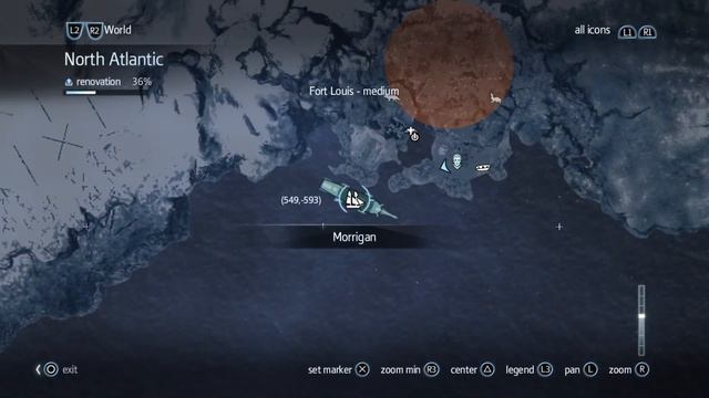 Assassins Creed Rogue - Templar Treasure Map Relic - 556, - 591  North Atlantic