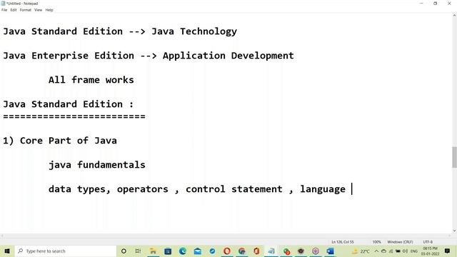 CORE JAVA tutorials || Demo - 1 || by Mr. Nageswar Rao On 03-01-2022 @7:30PM IST смотреть онлайн