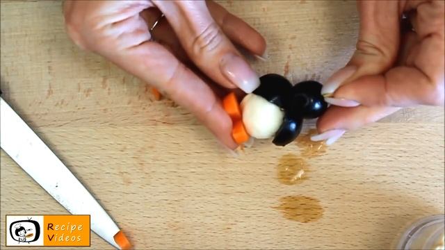 PENGUIN APPETIZERS | MOZZARELLA PENGUINS | Penguin Party Snacks | Christmas Party Snack RecipeVideo