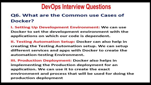 DevOps Interview Questions | Q6.What are the Common use Cases of Docker? смотреть онлайн