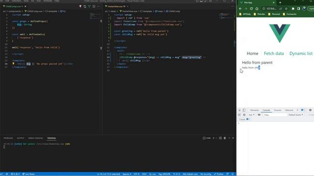 Information from parent to child and vice versa - Vue3 смотреть онлайн