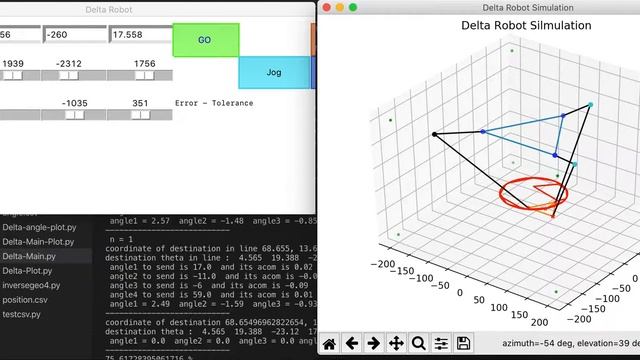 Delta robot software simulating on matplotlib смотреть онлайн