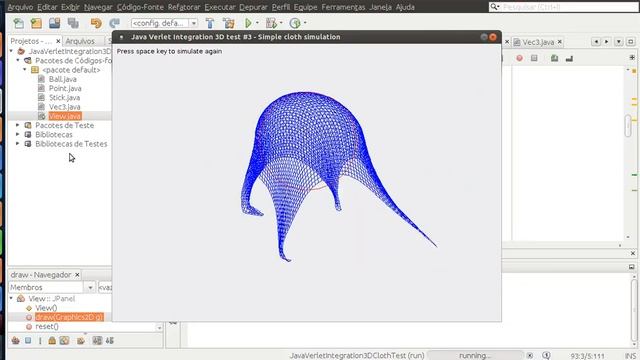Java 3D physics from scratch - Verlet Integration 3D test #3 - Simple cloth simulation смотреть онлайн