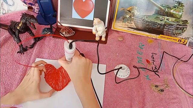 Как сделать с помощью 3D ручки "Цветок сердца" смотреть онлайн