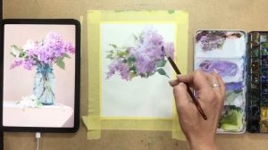 Как нарисовать сирень акварелью