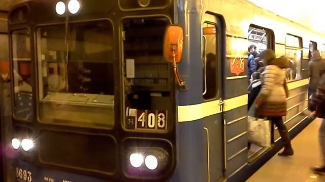 Электропоезд 81-717 номерной 408 прибывает на ст.метро Ладожская смотреть онлайн