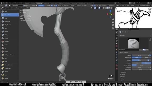 With sound - Axe - Detailed Game Objects - P5 - Start sculpting handle and straps смотреть онлайн