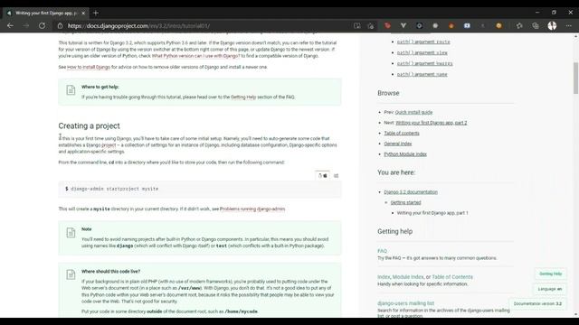 Installing and Setting Up Django Project смотреть онлайн