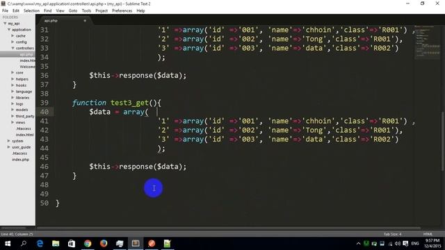 codeigniter 3 restful web service api lesson 4 list data from array смотреть онлайн
