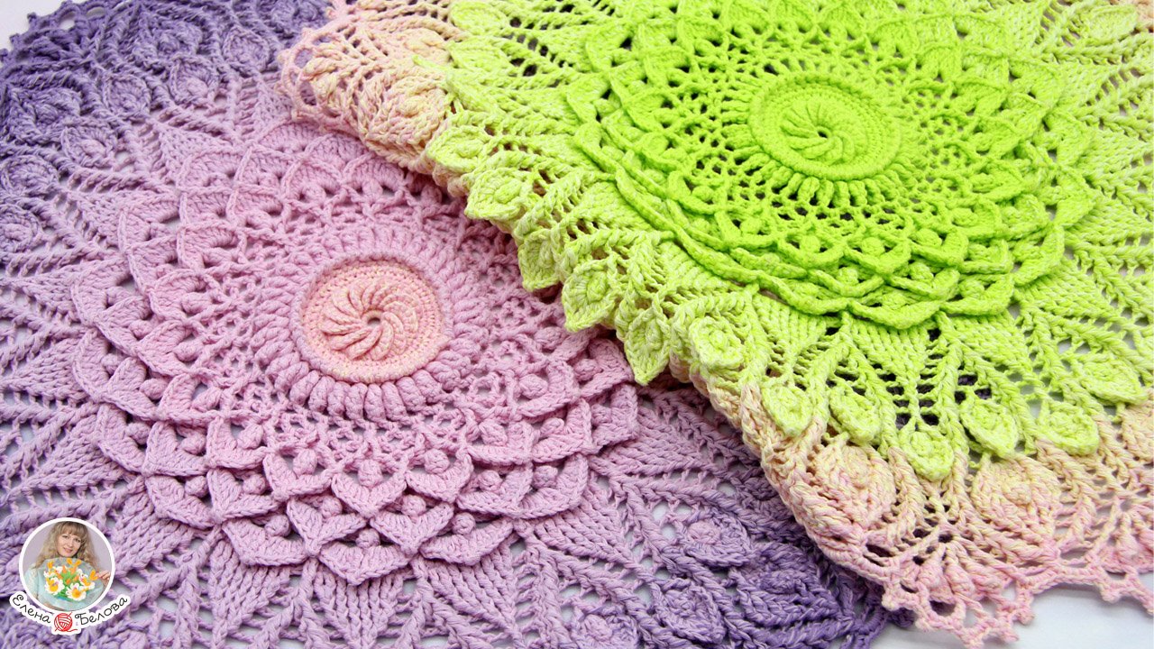 Салфетка _Габриэль_ (крючком) из YarnArt Rosegarden