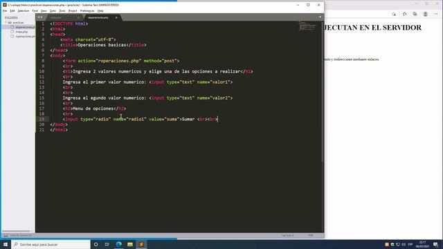 Operaciones básicas en PHP mediante envío de datos y uso de Radios Button. смотреть онлайн
