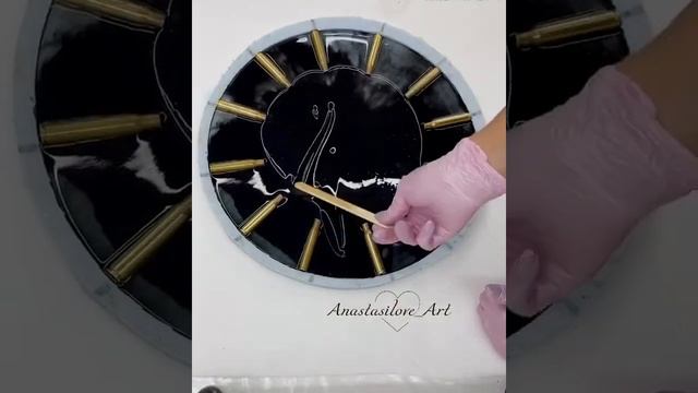 Часы из эпоксидной смолы Гильзы и всплывающий пигмент   Epoxy Resin Clock  Liners And Pop-up Pigmen