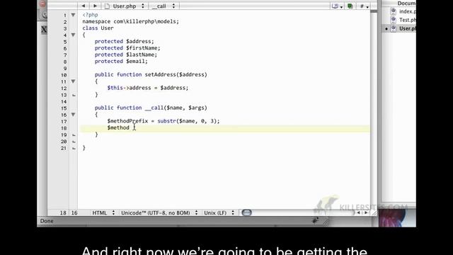 Advanced PHP Closed Captioned - Magic Methods, Getters and Setters Part 2 смотреть онлайн
