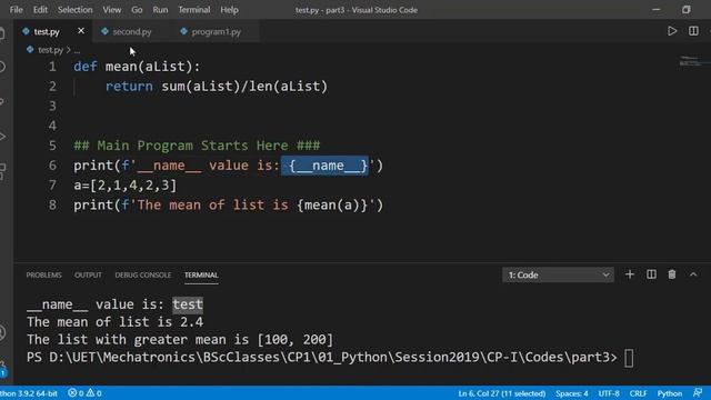 [Python Programming Basics to Advanced] __name__=='__main__' and enumerate function смотреть онлайн