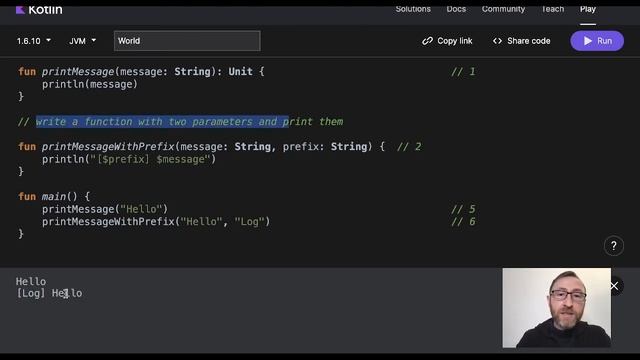 Kotlin Tutorial by Example #2 - functions, Default Parameter Values and Named Arguments смотреть онлайн