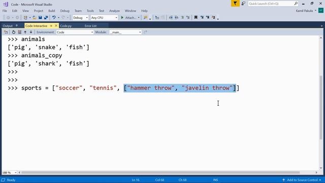 Copying Lists - Shallow Copies смотреть онлайн
