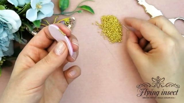 Как обработать край / Американский способ обработки края броши бисером/Beading edge stitch. Tutoria смотреть онлайн