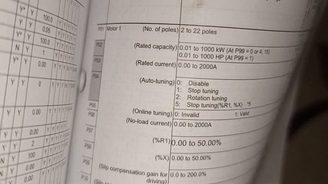 Fuji Inverter Parameter Setting.