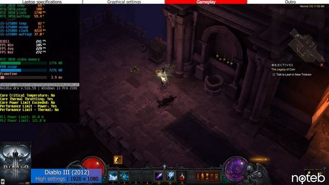 MSI KATANA GF66 (2022) - Diablo 3 Gameplay Test (i5-12500H, RTX 3050) смотреть онлайн