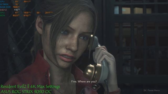 ASUS ROG STRIX 3090 OC || Resident Evil 2 || 4K Max Settings смотреть онлайн