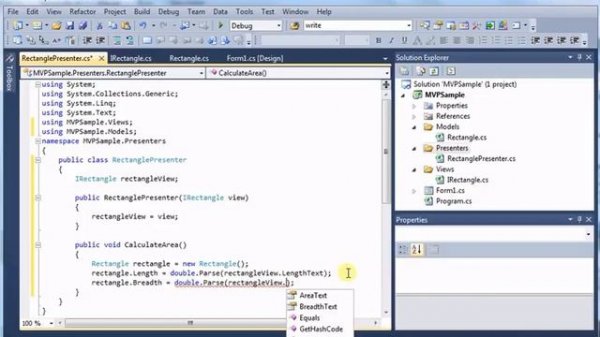 MVP (Model View Presenter) Example (C# Code)