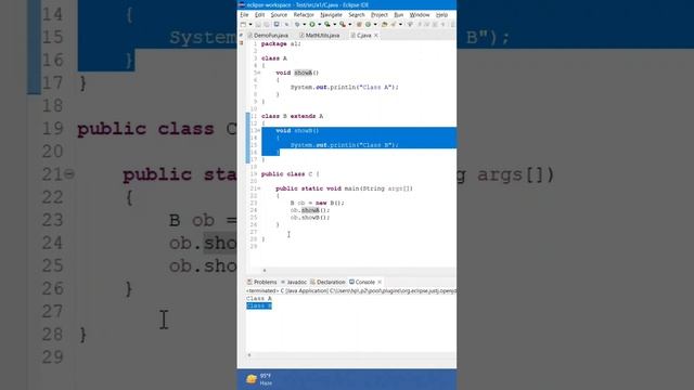 Single Inheritance Example #java #programming #learning смотреть онлайн