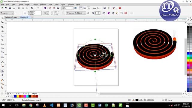 CorelDRAW Extrude option how to set 3d in coreldraw Part 5 in Hindi смотреть онлайн