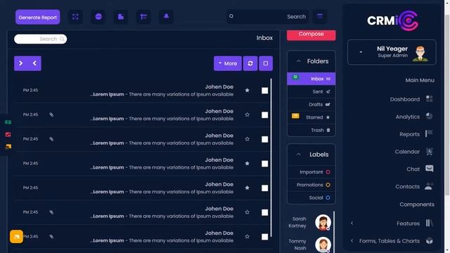 CRM Dashboard Design Bootstrap 5 with Dark RTL Theme смотреть онлайн
