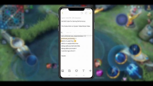 Set Edit Codes For Android Performance Optimization & Game Performance - Hazuke