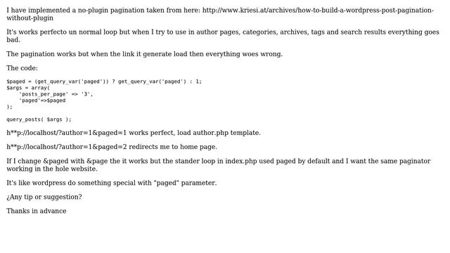 Wordpress: Pagination in author, category, archive and tags pages does not work смотреть онлайн