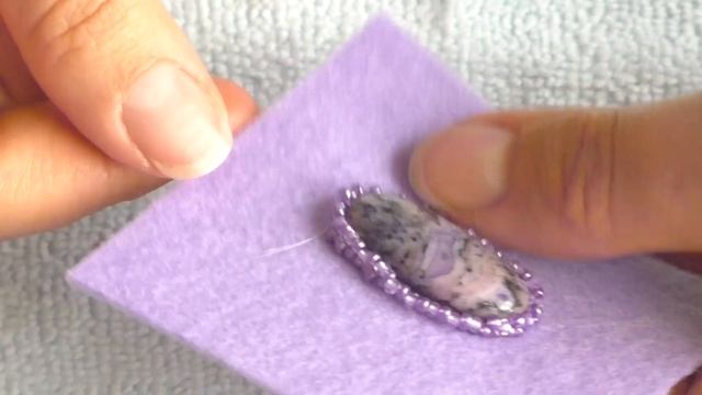 Оплетение кабошона бисером. Мастер класс для начинающих. смотреть онлайн