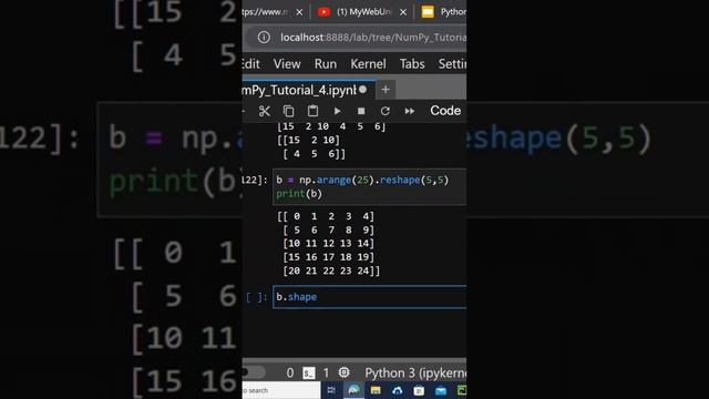 The NumPy arange() & reshape() to create ND-Arrays смотреть онлайн