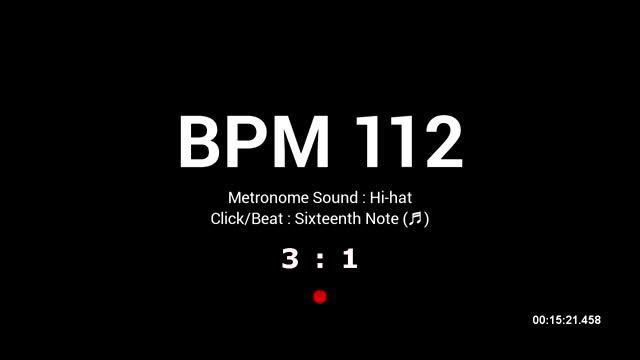 Metronome BPM 112 / Hi-hat / 16th (Half-opened) смотреть онлайн