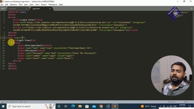 How to create login page using bootstrap|| Bootstrap-5|| HTML-5 Form|| Login Form || Hari Sir смотреть онлайн