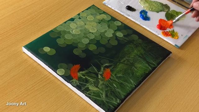 Spring Garden Painting / Acrylic Painting For Beginners / STEP By STEP