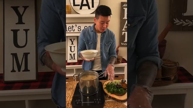 Khao Piak Sen Eating Mukbang Lao Food | Chicken Noodle Soup Banh Canh Vietnamese Hmong Iu Mien Food