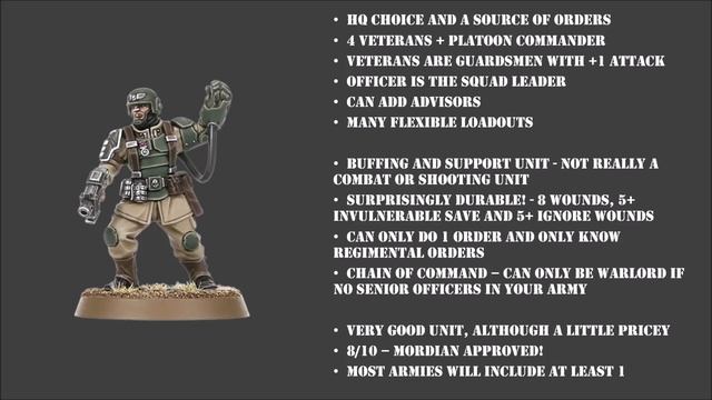 Platoon Command Squad Unit Review - 9th Ed. Astra Militarum Codex смотреть онлайн