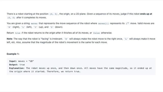 Robot Return to Origin - LeetCode 365 - Java Solution смотреть онлайн