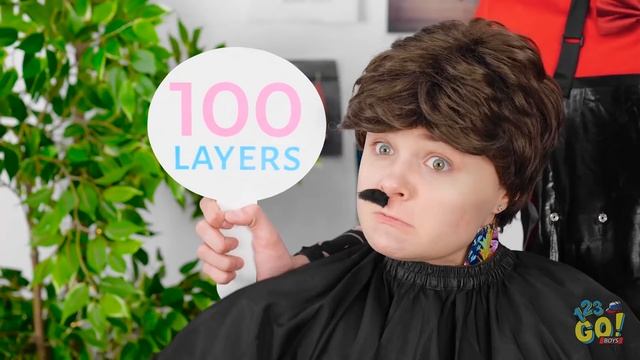 ЧЕЛЛЕНДЖ «100 СЛОЕВ»! || Эпичные идеи с едой, одеждой и лаком для волос от 123 GO! BOYS смотреть онлайн