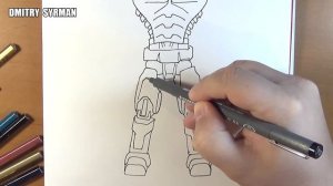 How to draw robot Ambush, Real Steel, Как нарисовать робота Амбуш, Живая Сталь