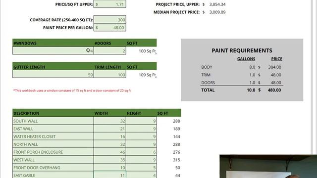 Excel Paint Coverage Calculator смотреть онлайн