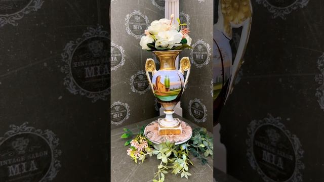 Ваза фарфор антиквариат XIX век Старый Париж ?? смотреть онлайн