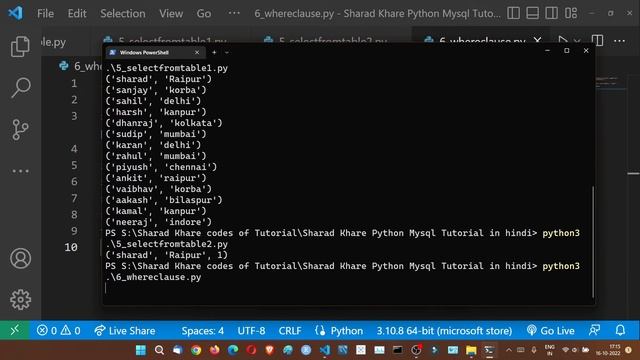 Using Where Statement with wildcards in MySQL Python || Python MySQL Tutorial in Hindi #6 смотреть онлайн