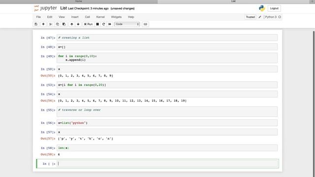 Python list creation and iteration смотреть онлайн