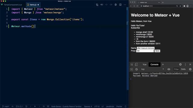 15: [Meteor + Vue] Insecure package and Meteor methods смотреть онлайн