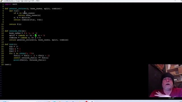 generic recursion in Python for Fibonacci numbers смотреть онлайн